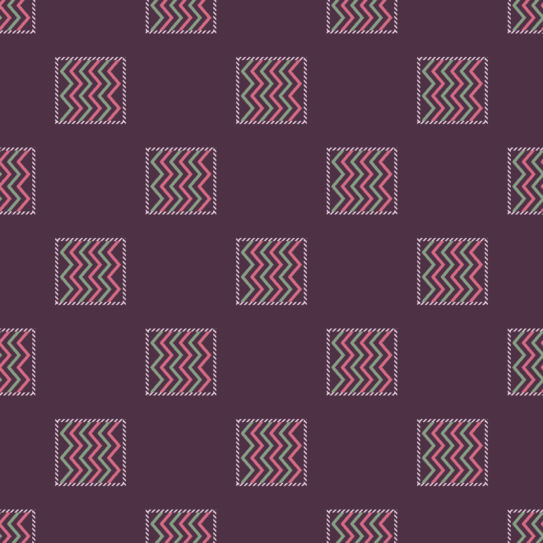 Geometric Zigzag Square Repeat Print