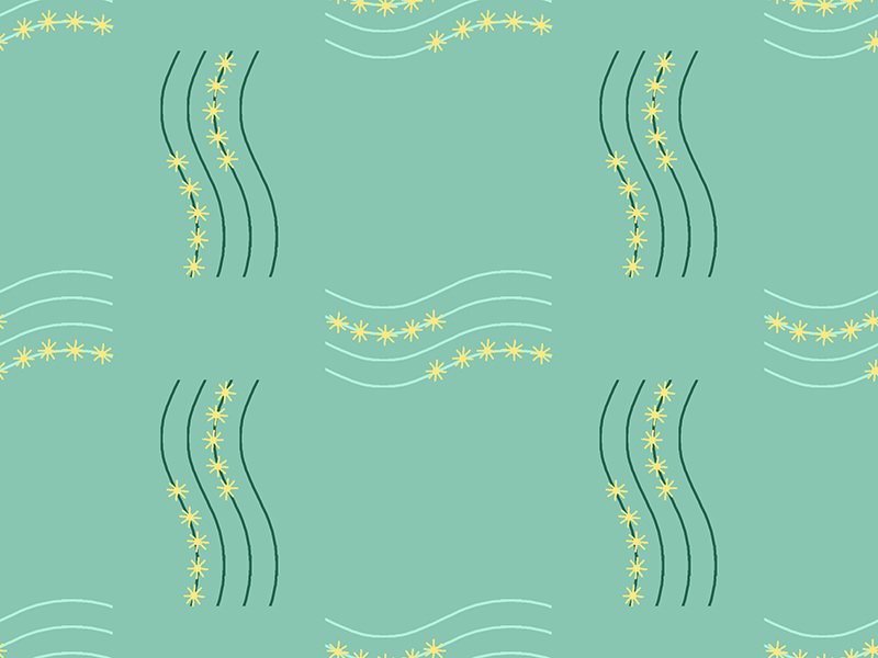 Abstract Floral Wave Repeat Pattern