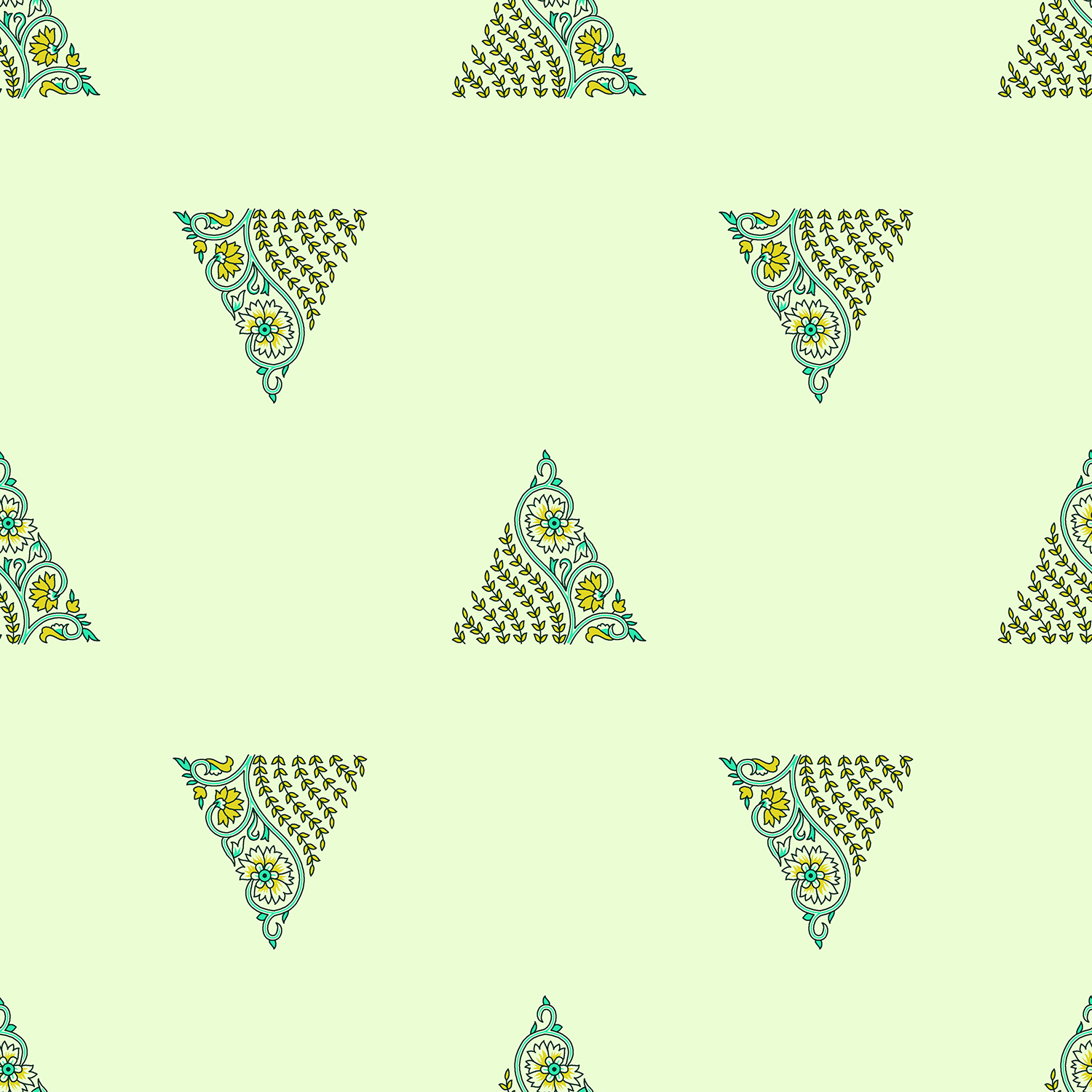 Ethnic Paisley Corner Motif Print