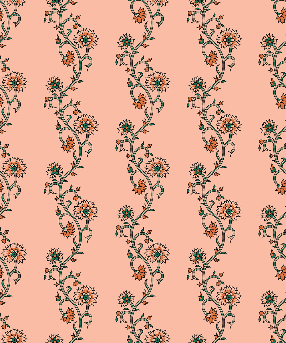 Diagonal Floral Vine Seamless Print