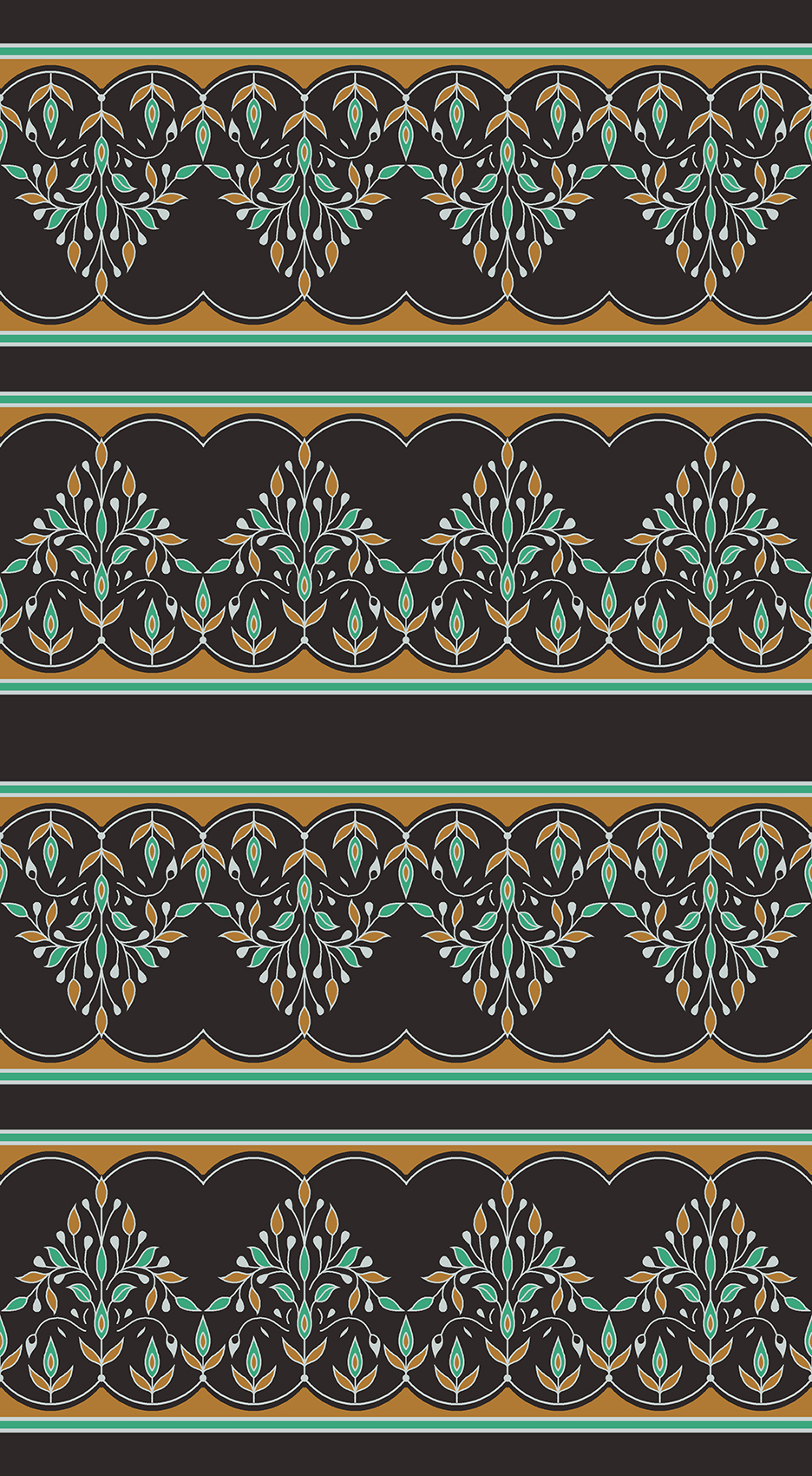 Ornamental Mughal Jaal Border Print