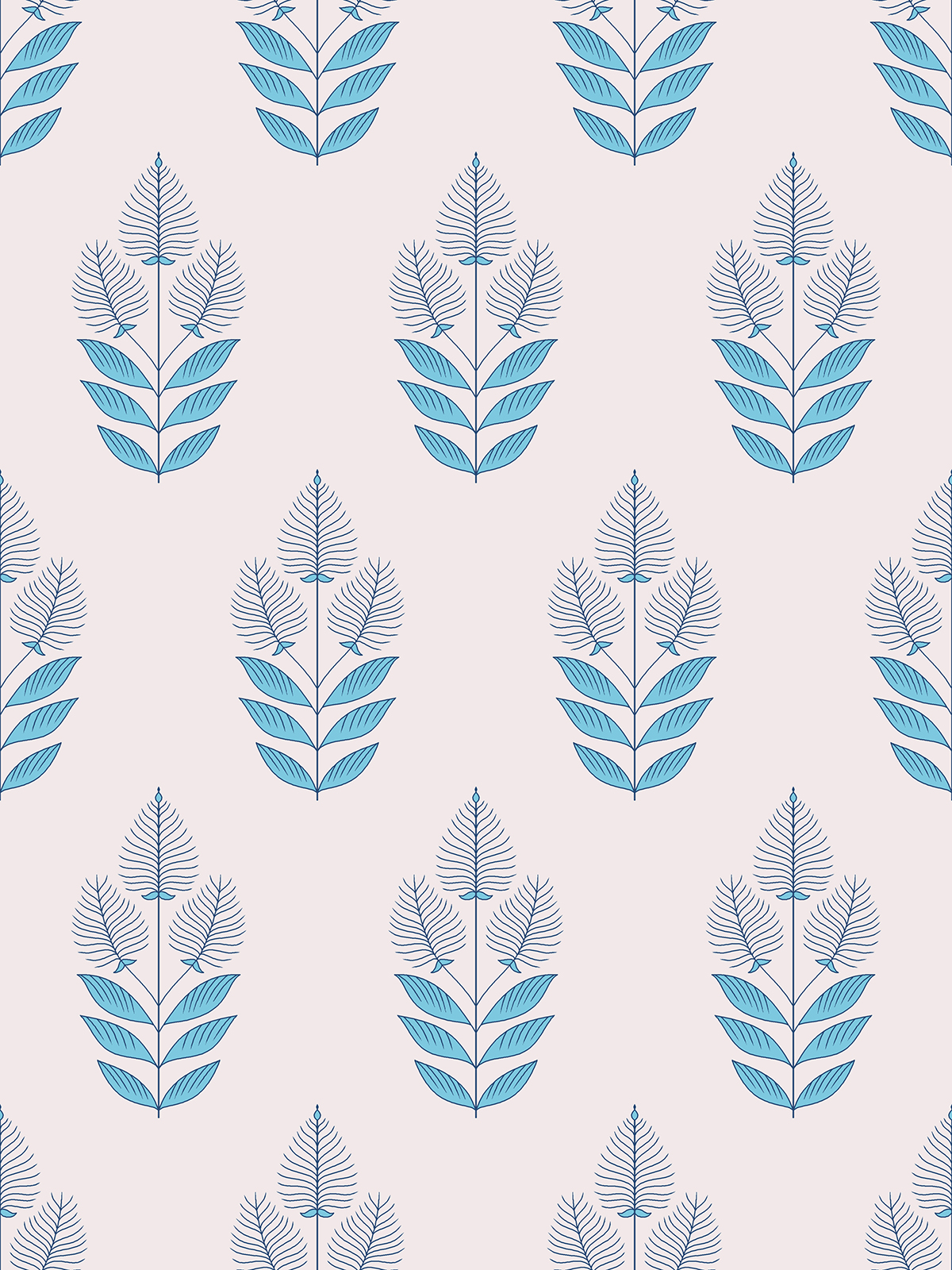 Vertical Botanical Motif  Print