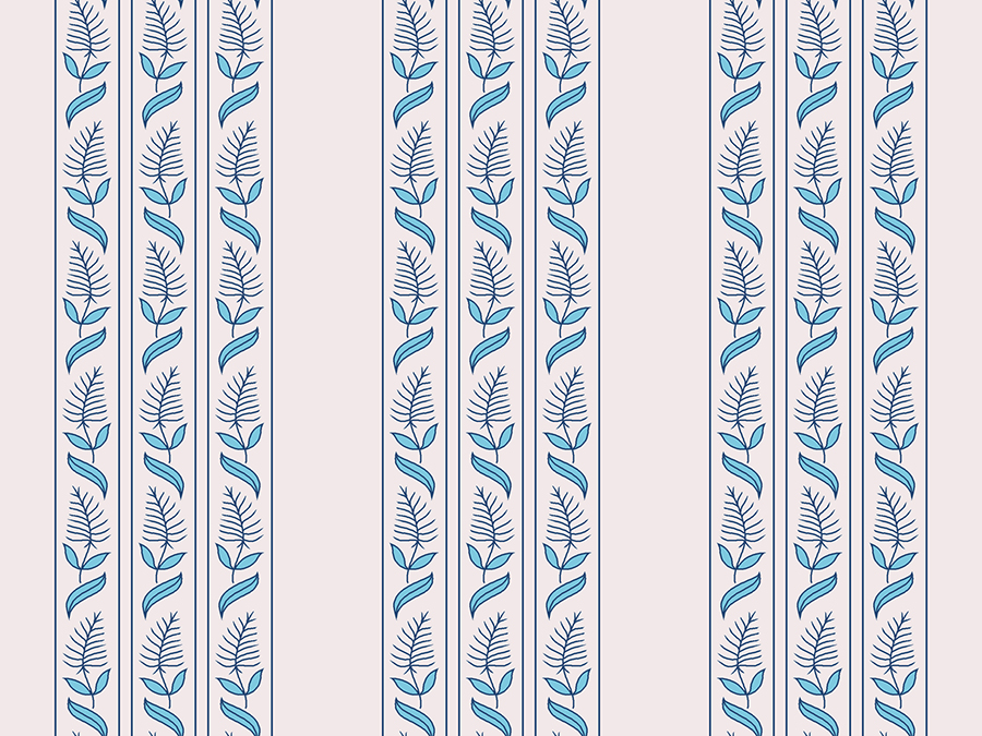 Botanical Vertical Stripe Border Print