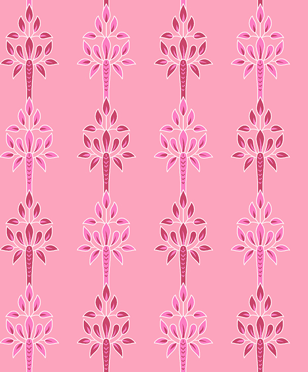 Pink Floral Pillar