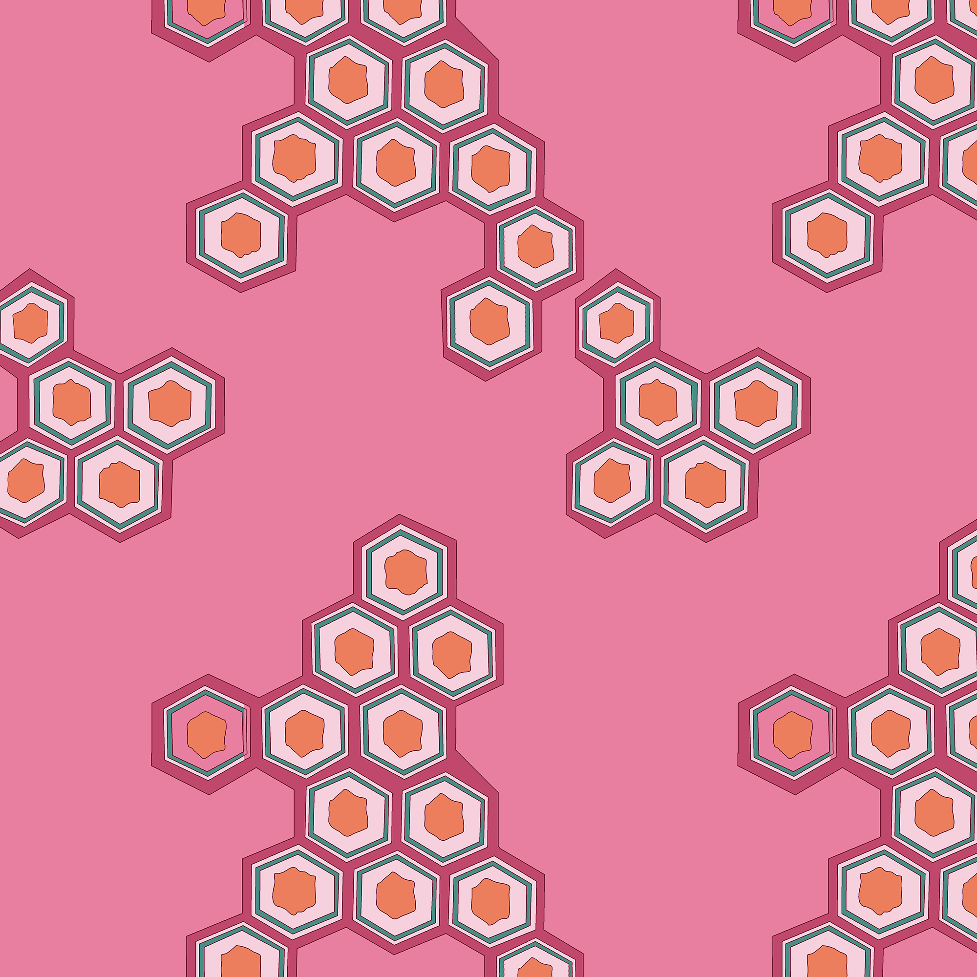 Pink Hexa Motif