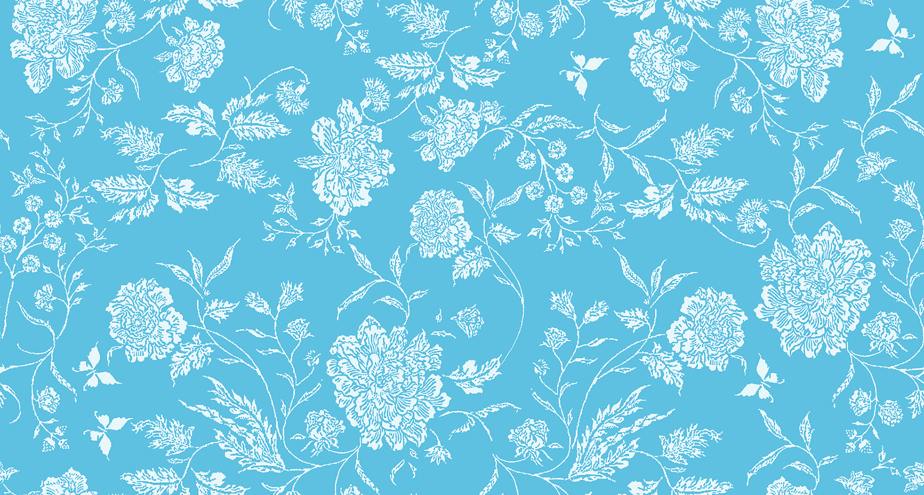 Blue Toile Floral