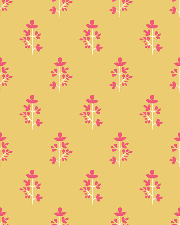 Yellow Folk Floral