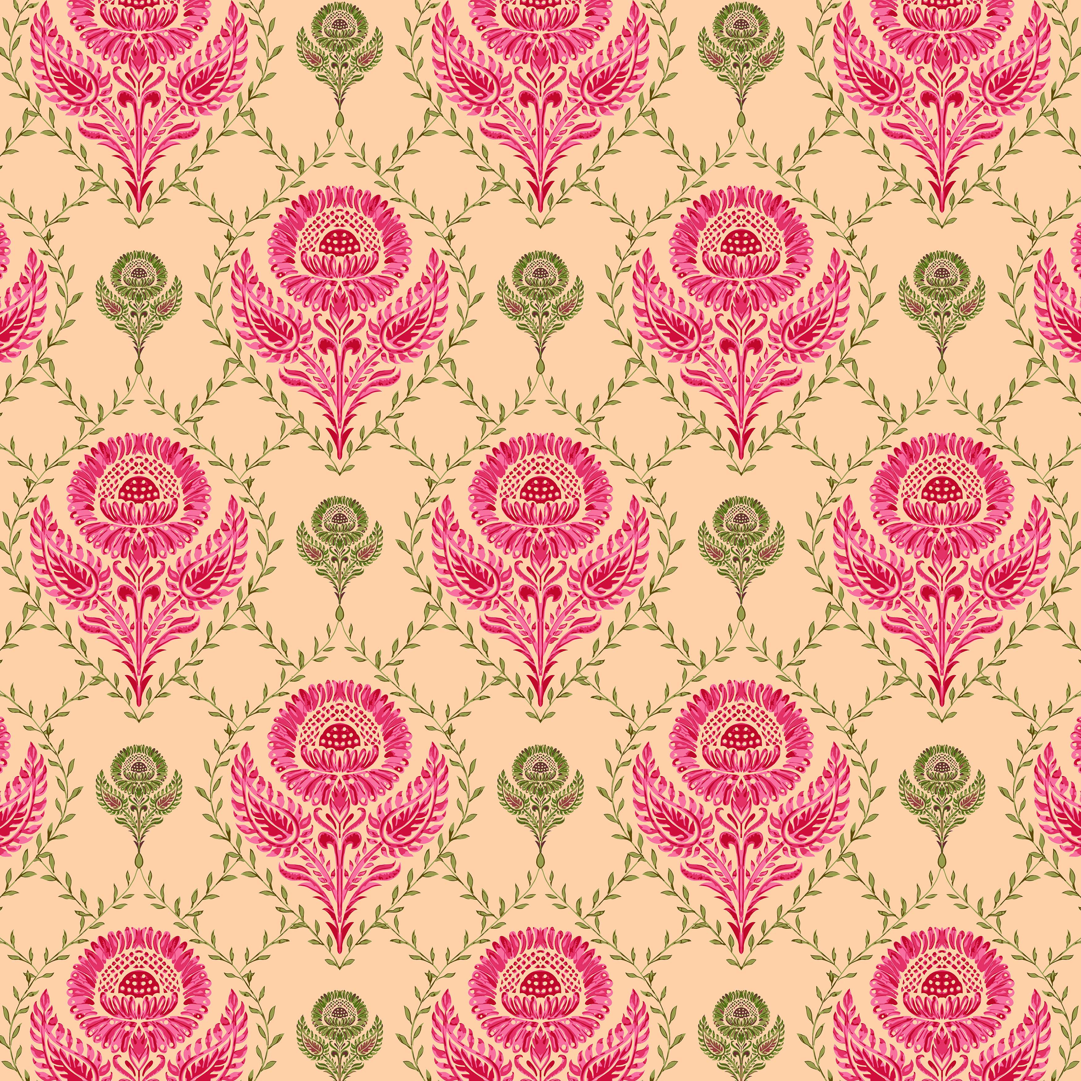 Folk Botanical Floral Vine Print