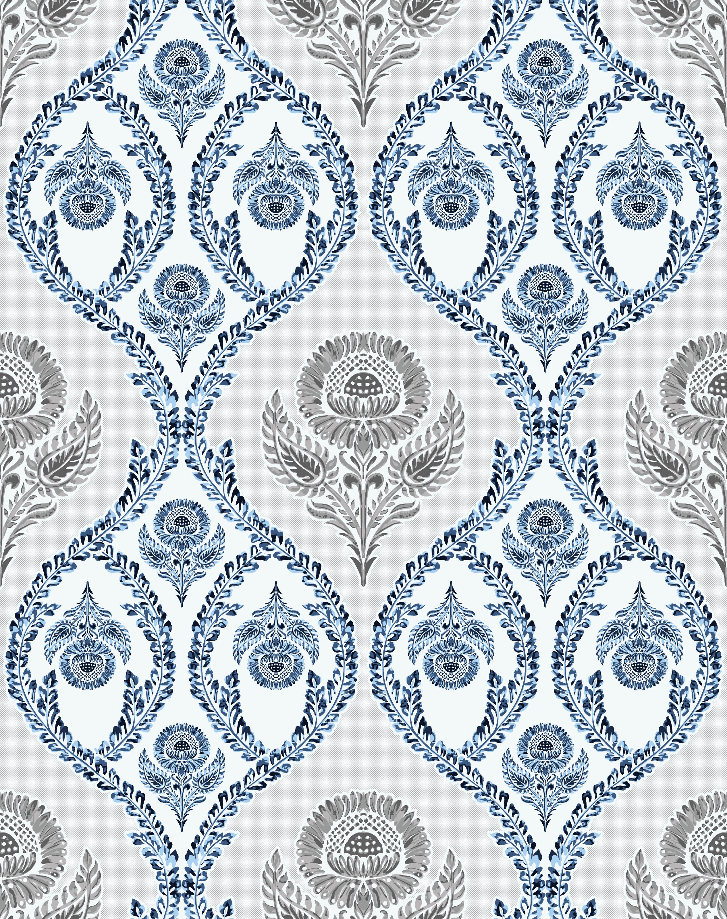 Folk Indigo Floral Print
