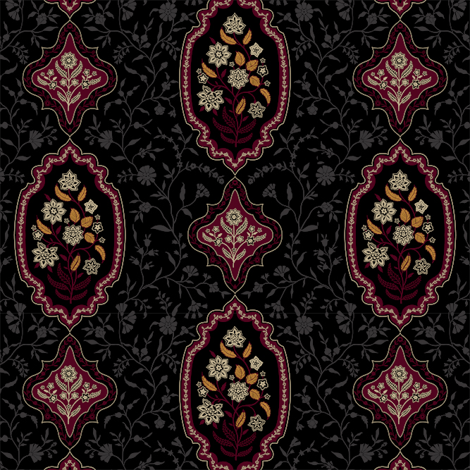 Royal Mughal Medallion Heritage Print
