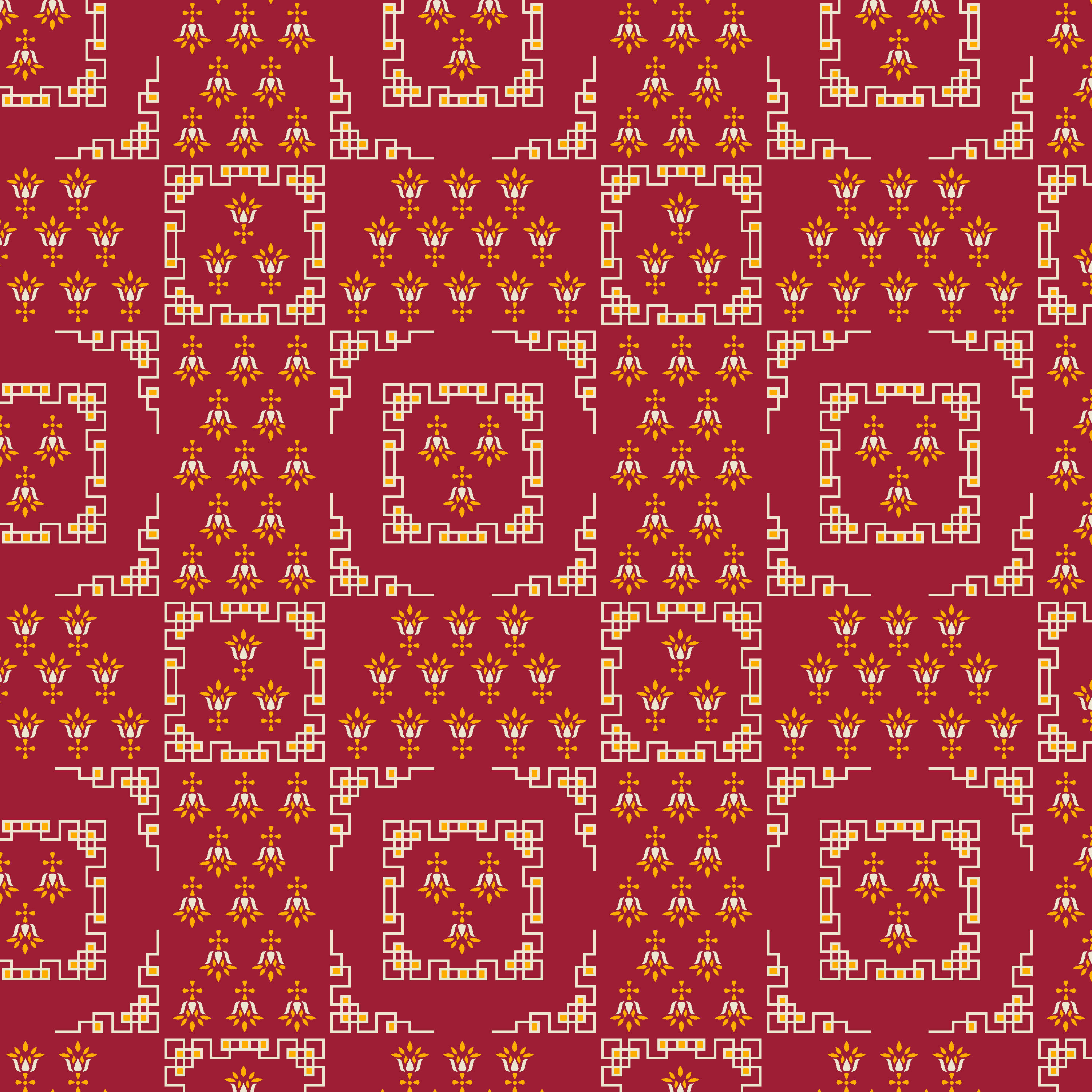 Geometrical Gold Butti Print