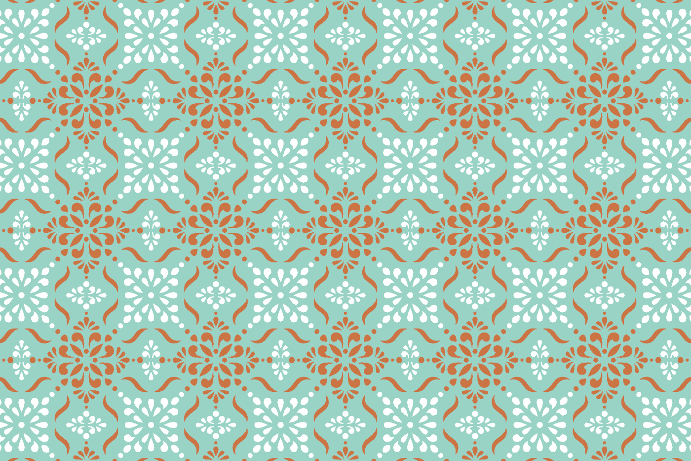 Aqua Floral Tile