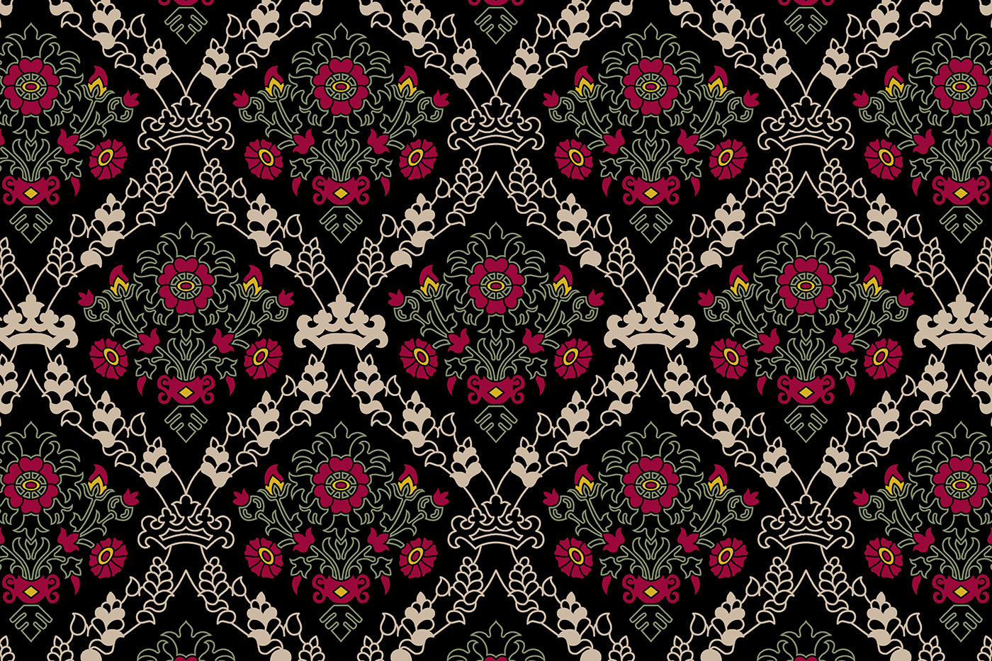 Royal Ornamental Floral Heritage Print