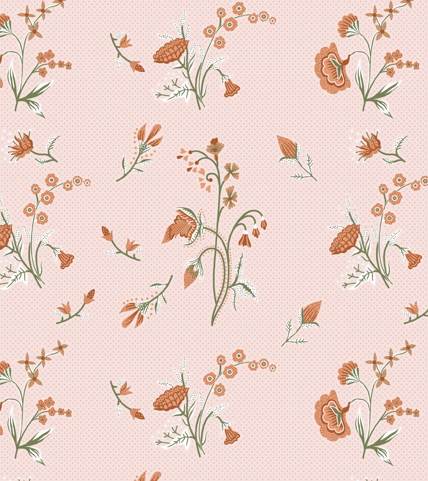 Floral Tropical Dotted Pattern