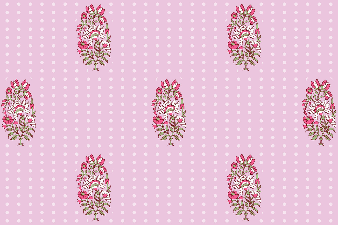 Royal Ornamental Magenta Textile Design