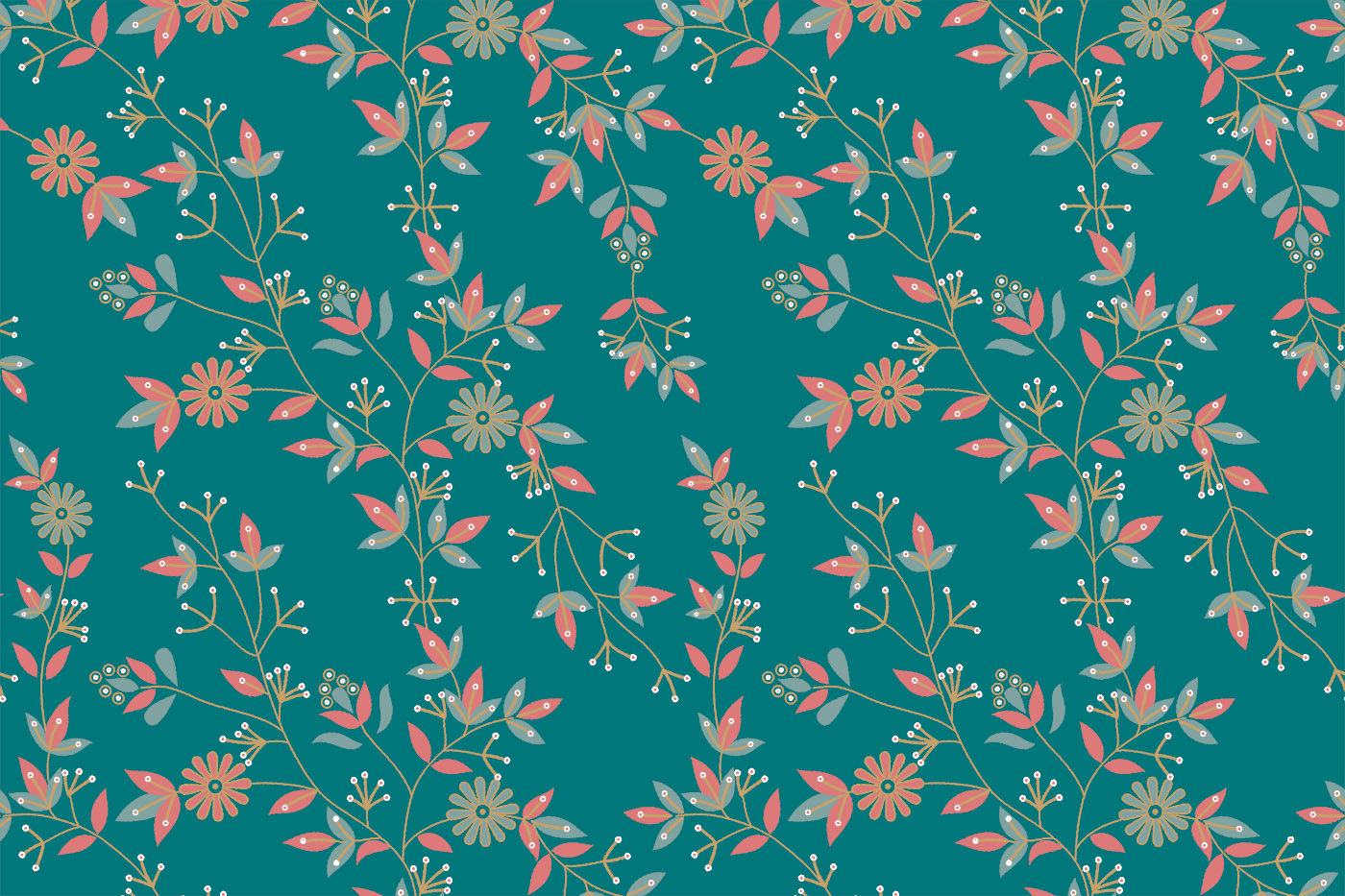 Teal Contemporary Floral