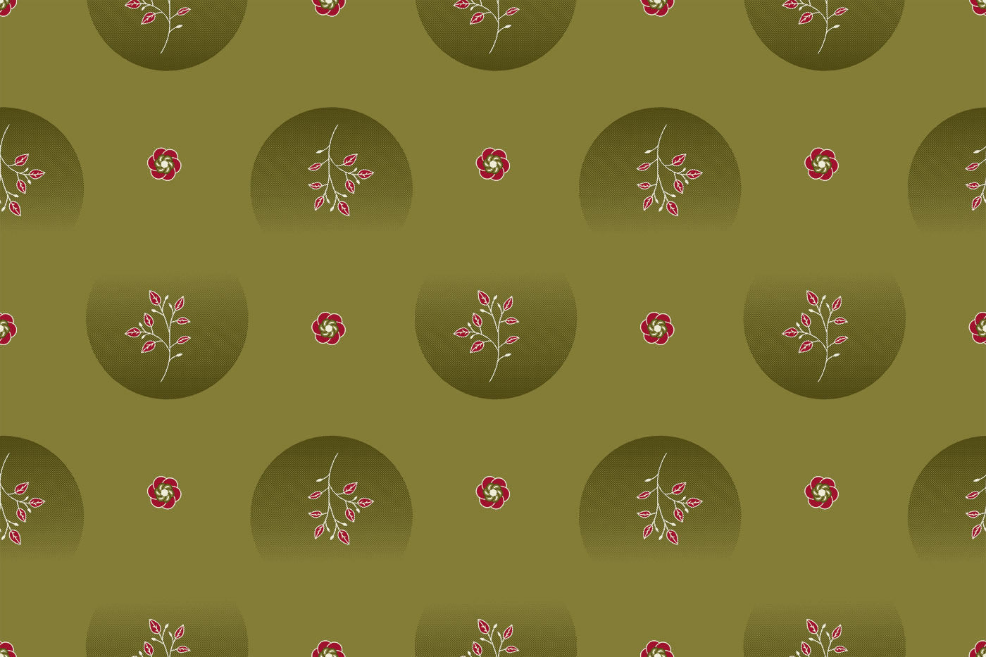 Circular Motif Leaf Print