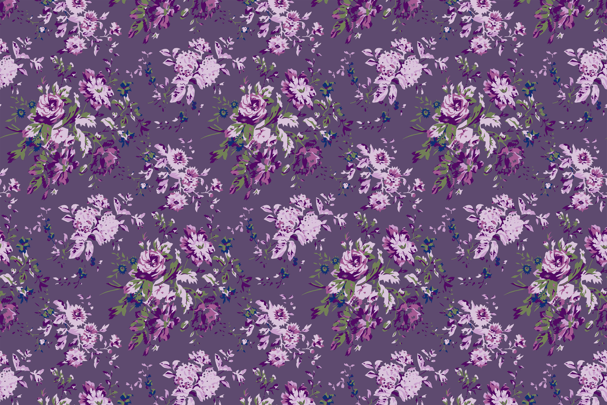 Purple Floral Scatter Print