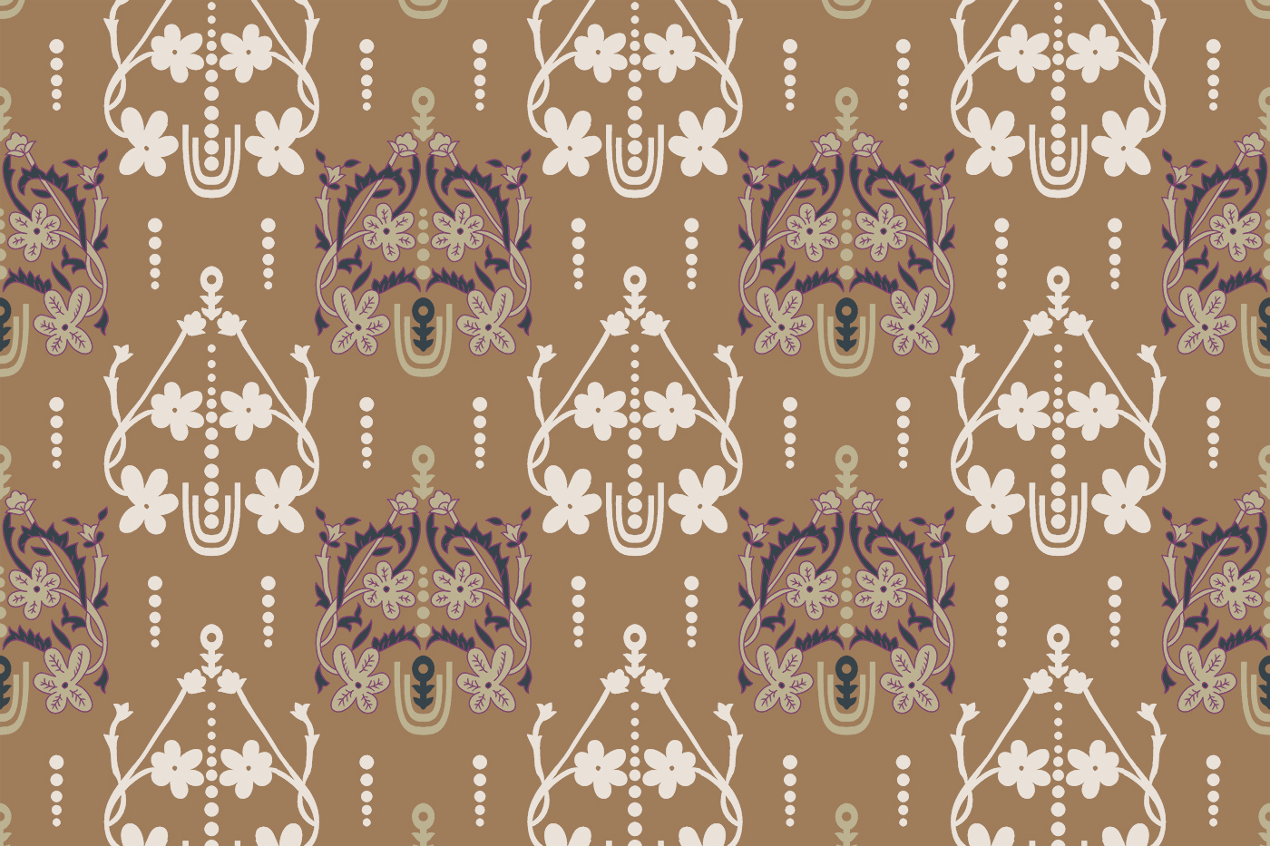 Ornamental Floral Panel Print