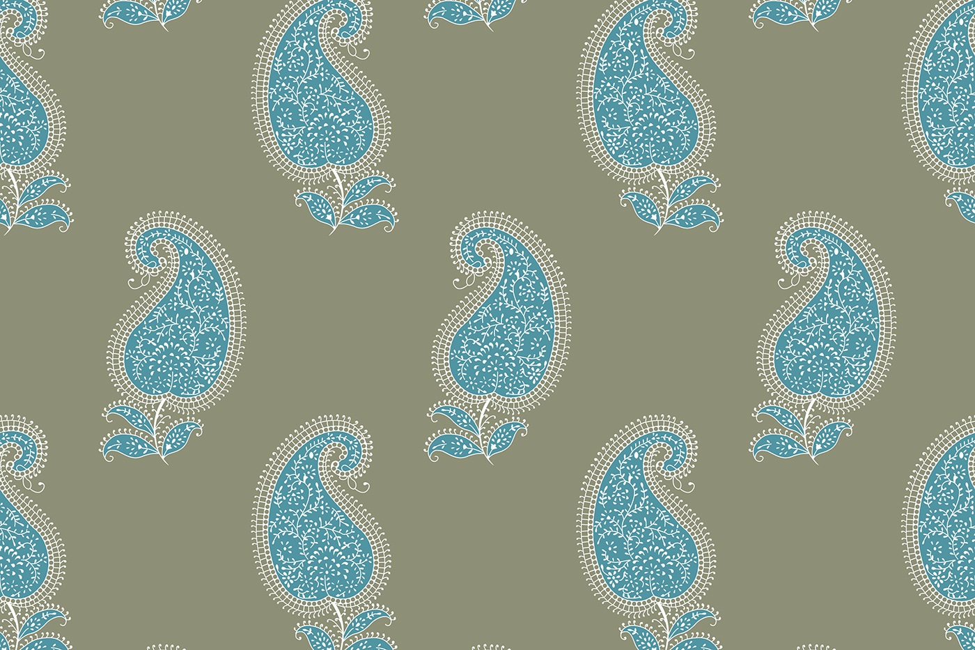 Classic Paisley Butti Repeat Print