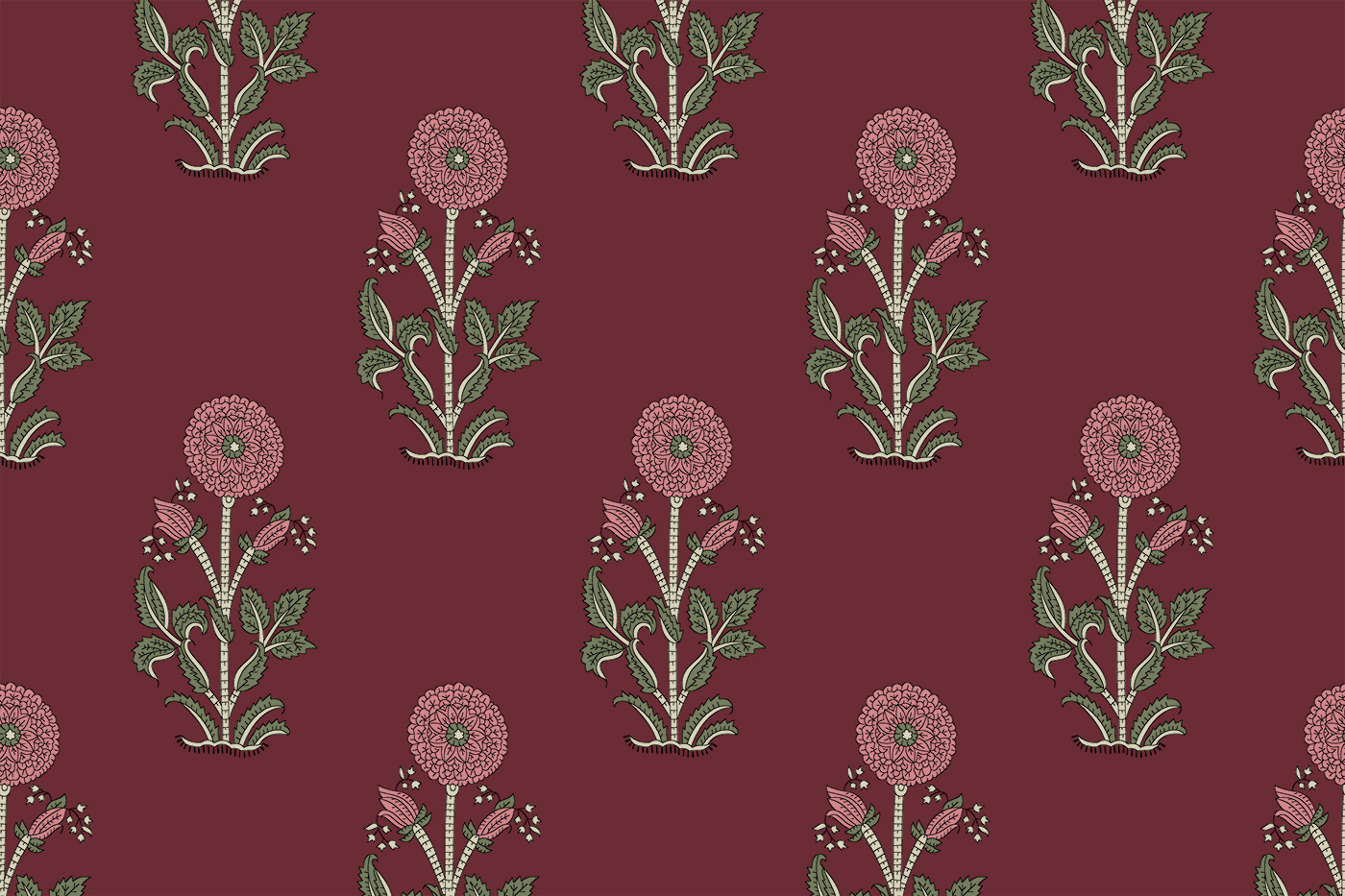 Floral Buta Vertical Repeat