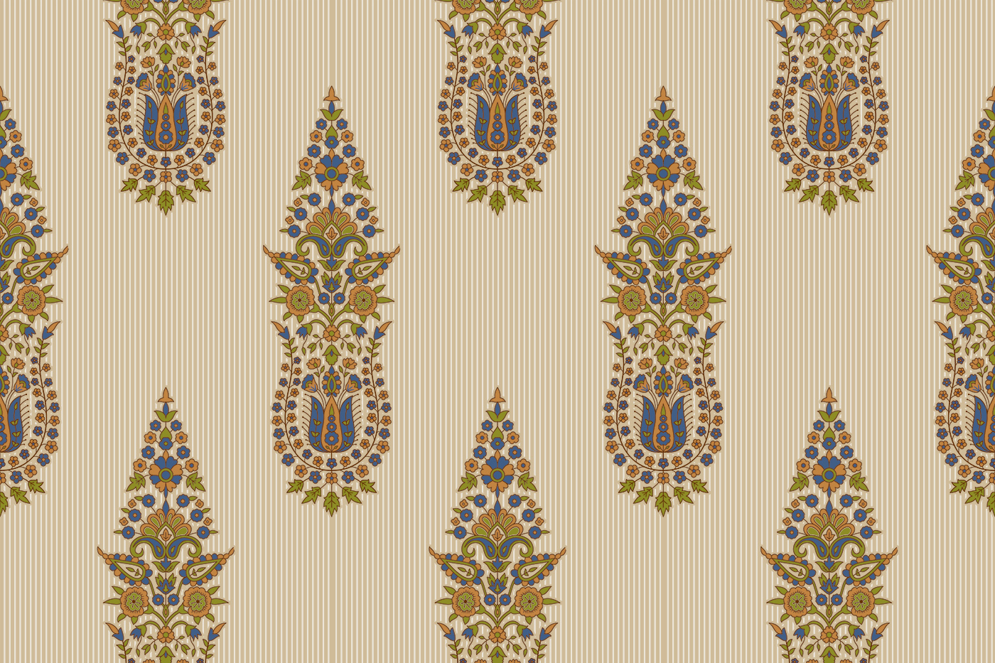 Ornamental Panel Stripe Print