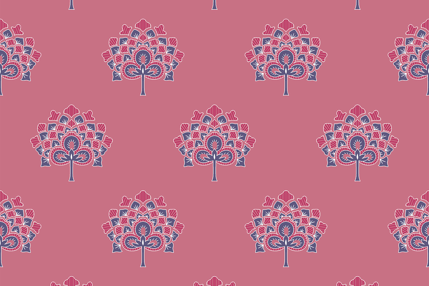 Decorative Tree Motif Repeat