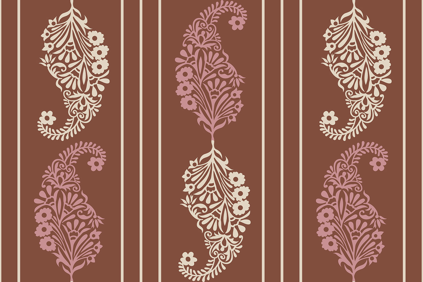 Paisley Stripe Repeat Print