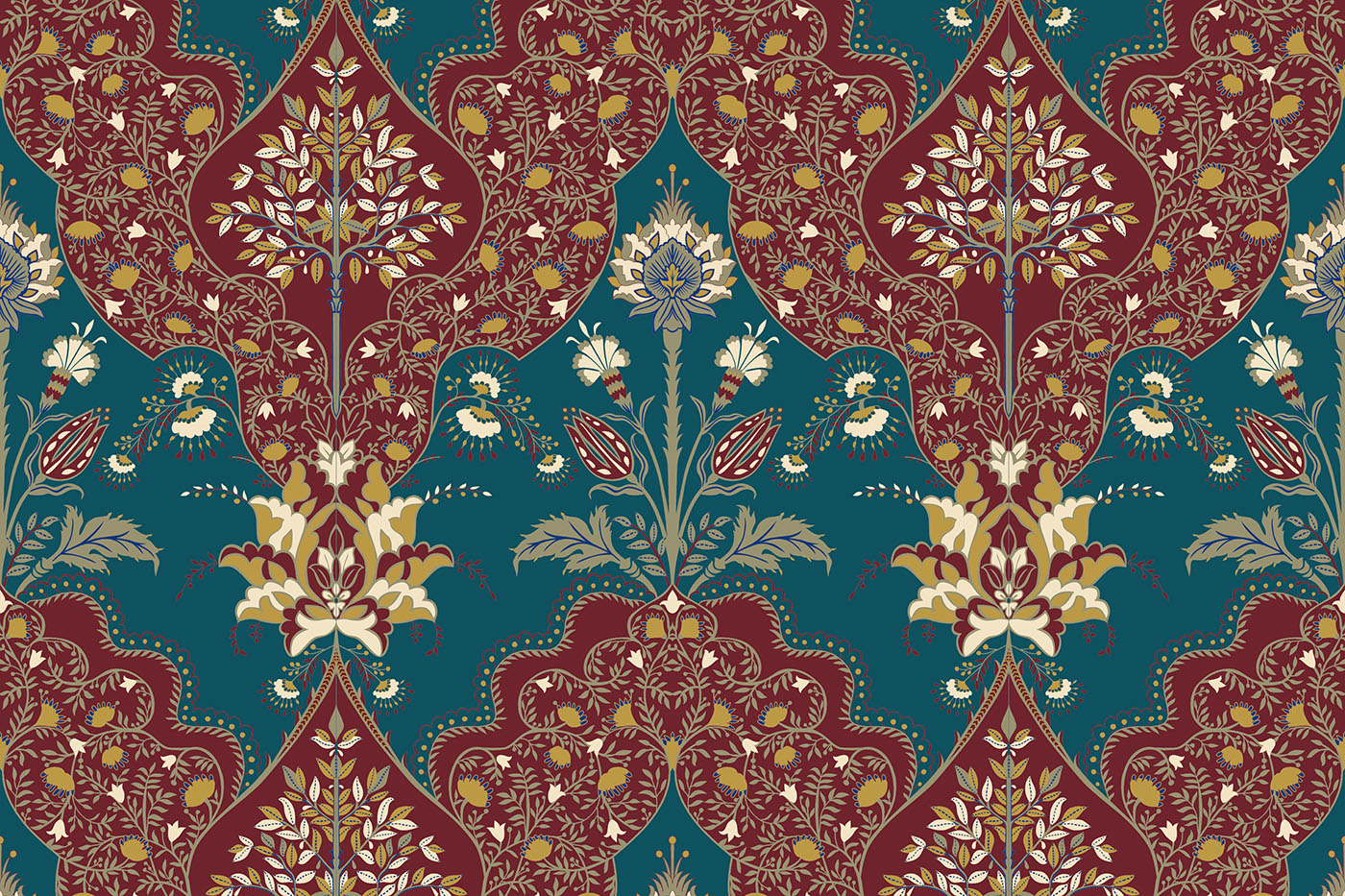 Mughal Floral Ornamental Repeat