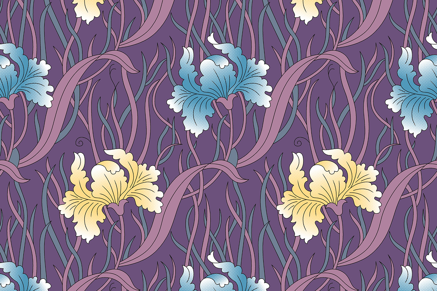 Art Nouveau Floral Vine Repeat