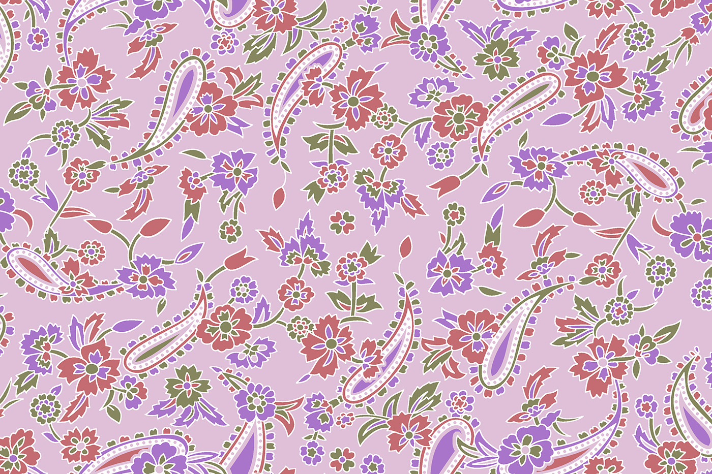 Paisley Floral Scatter Print