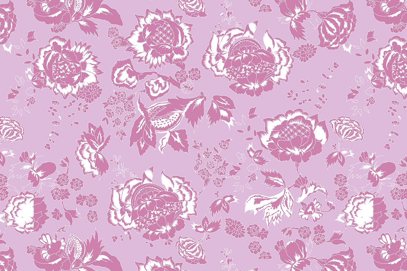 Monotone Floral Outline Repeat