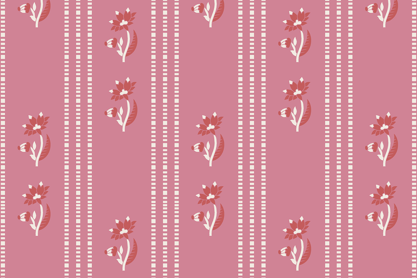 Contemporary Kalamkari Floral Stripe