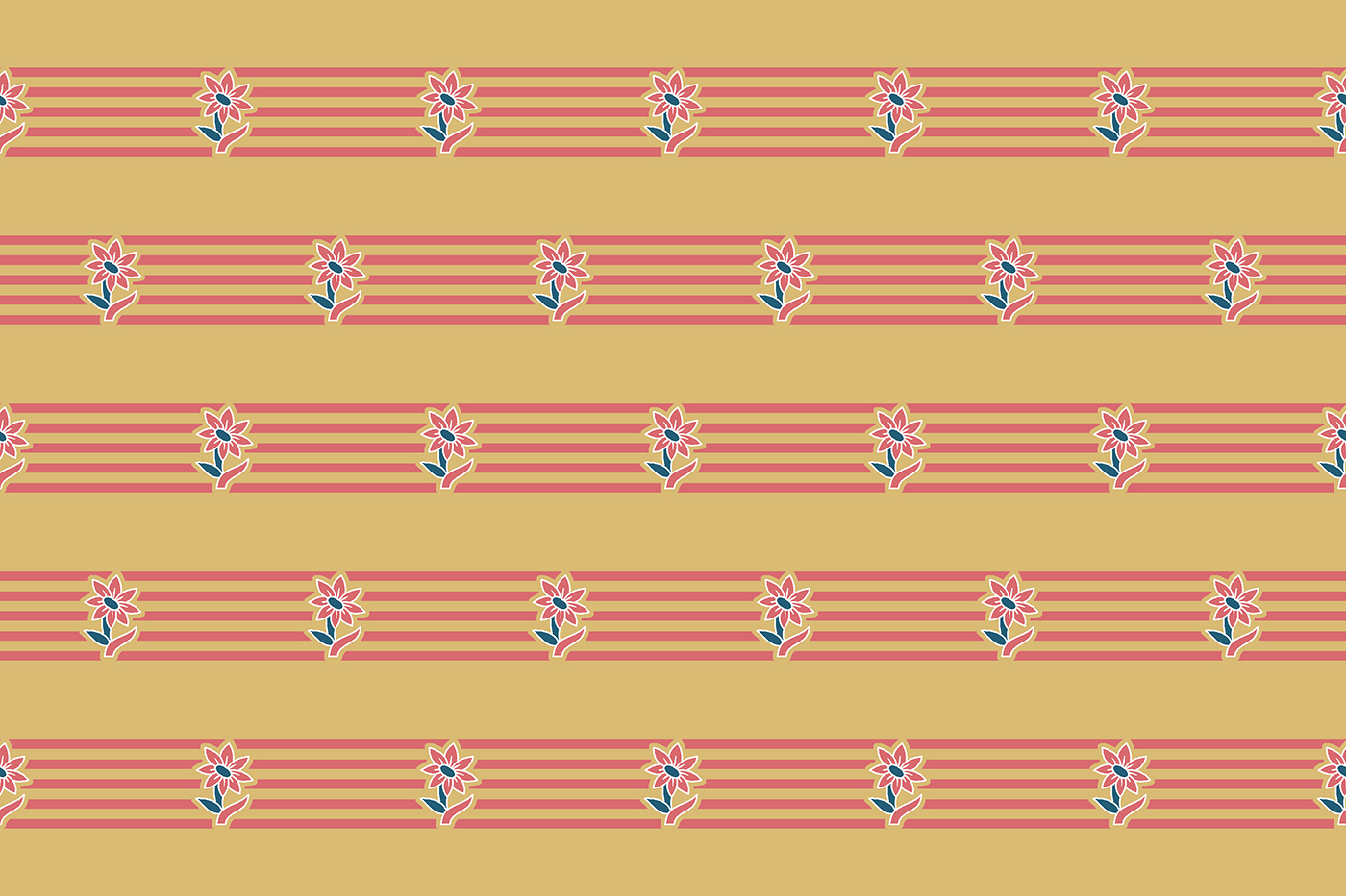 Floral Stripe Border Pattern