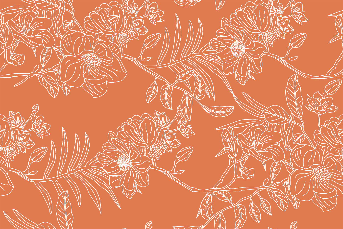 Large Floral Outline Pattern