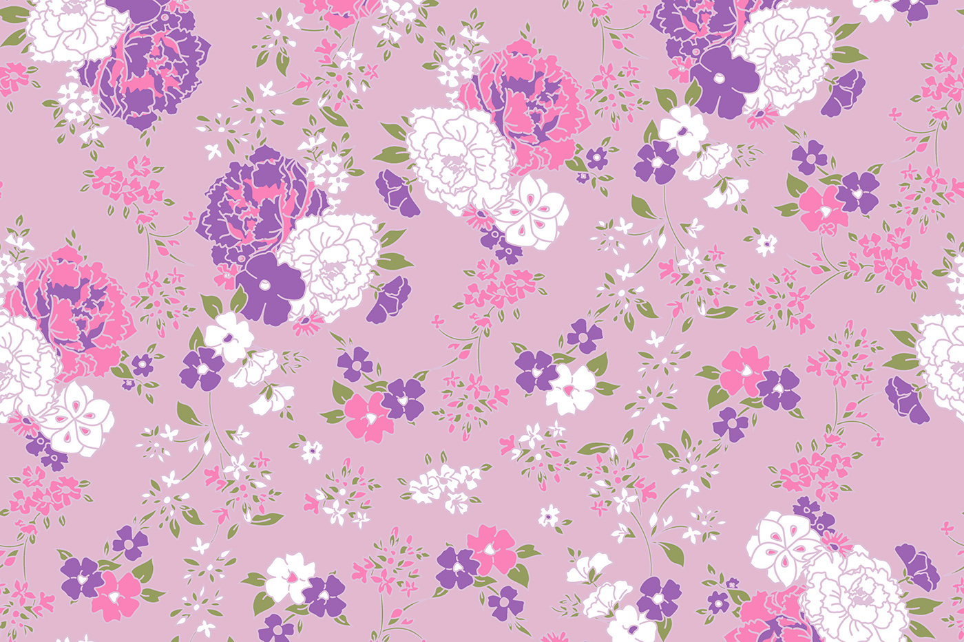 Heavy Floral Allover Seamless Textile Pattern