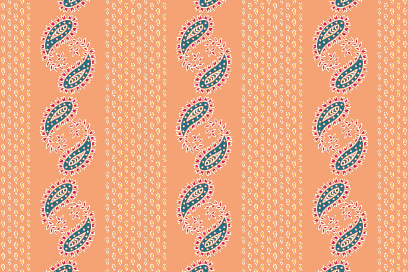 Paisley Panel Seamless Textile Pattern