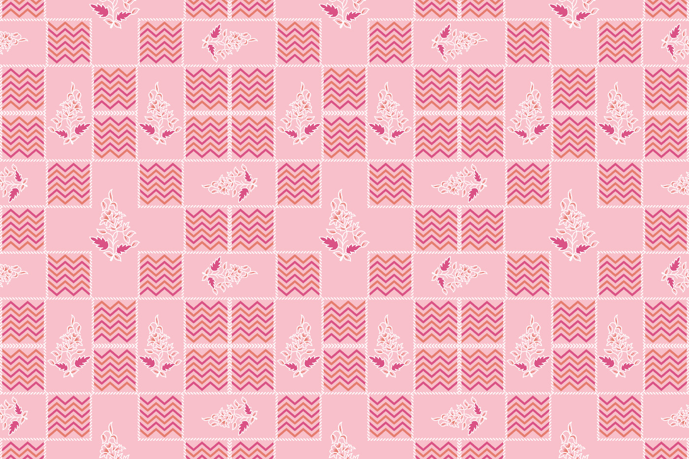 Patchwork Floral Seamless Textile Pattern