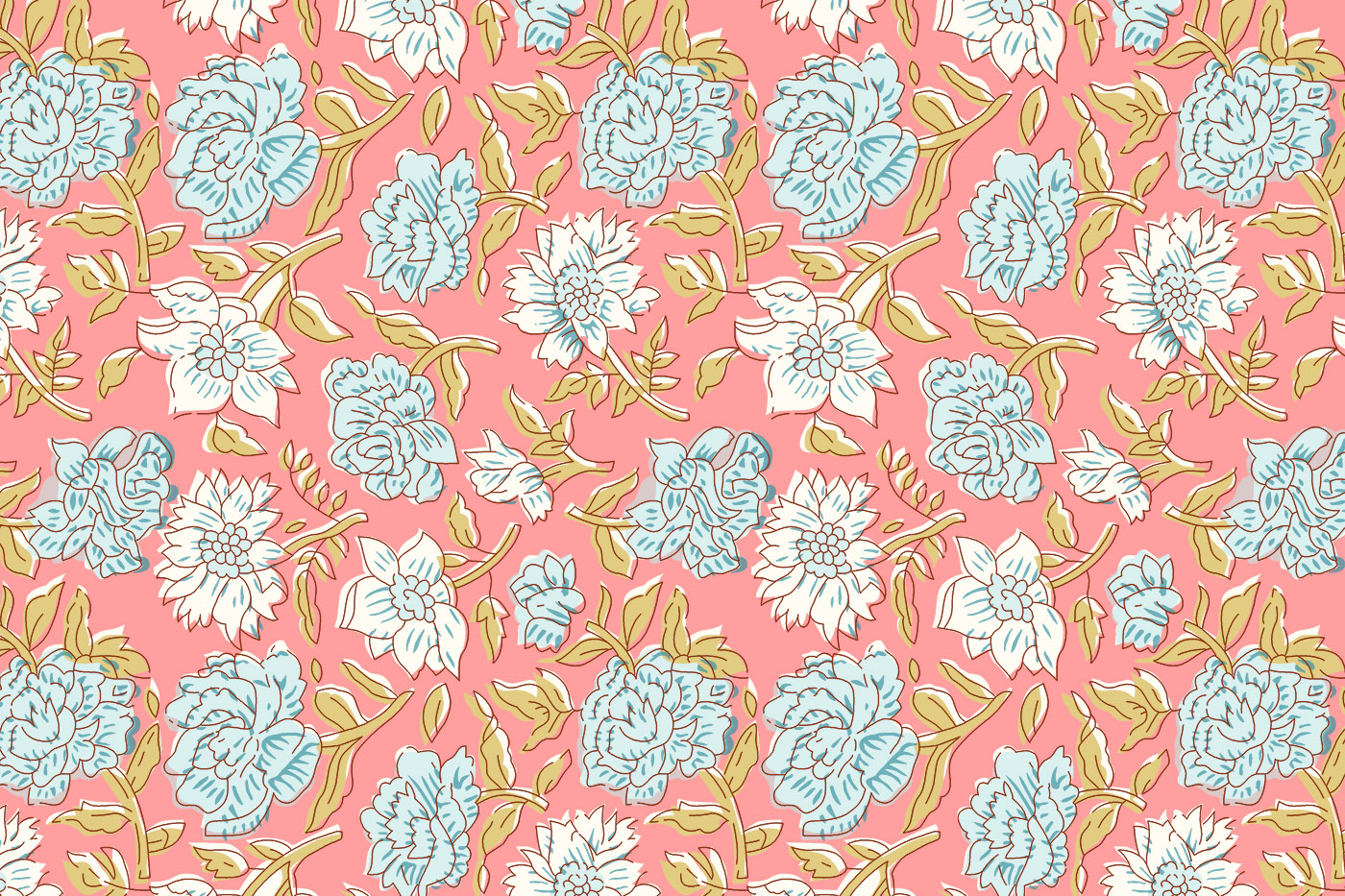 Vintage Rose Floral Seamless Pattern