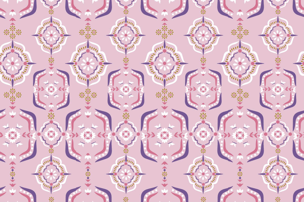 Geometric Floral Seamless Repeat Pattern