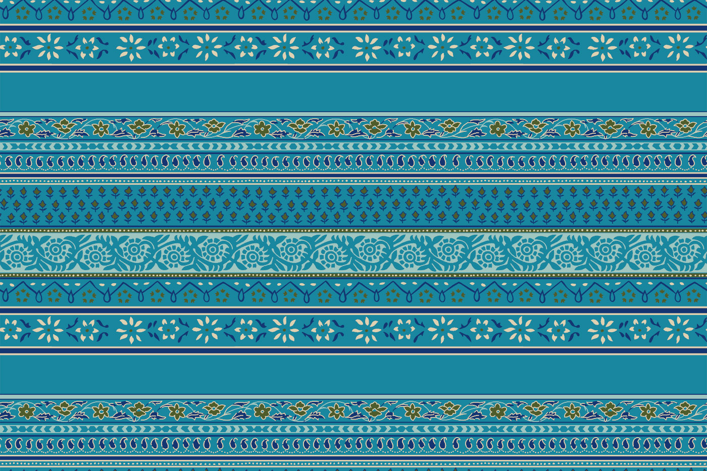 Ethnic Floral Border Stripe Pattern