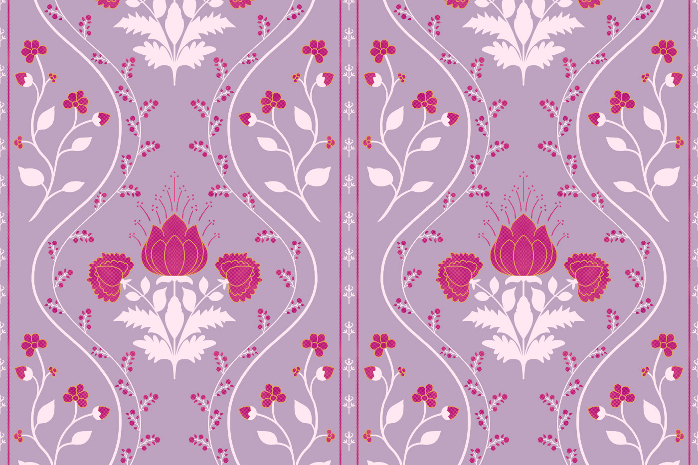 Lotus Floral Panel Seamless Pattern