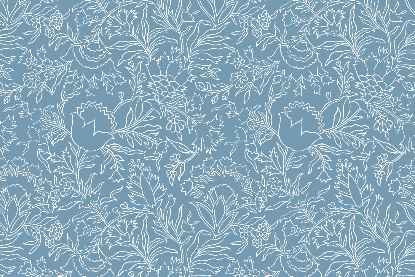 Floral Outline Jaal Seamless Pattern