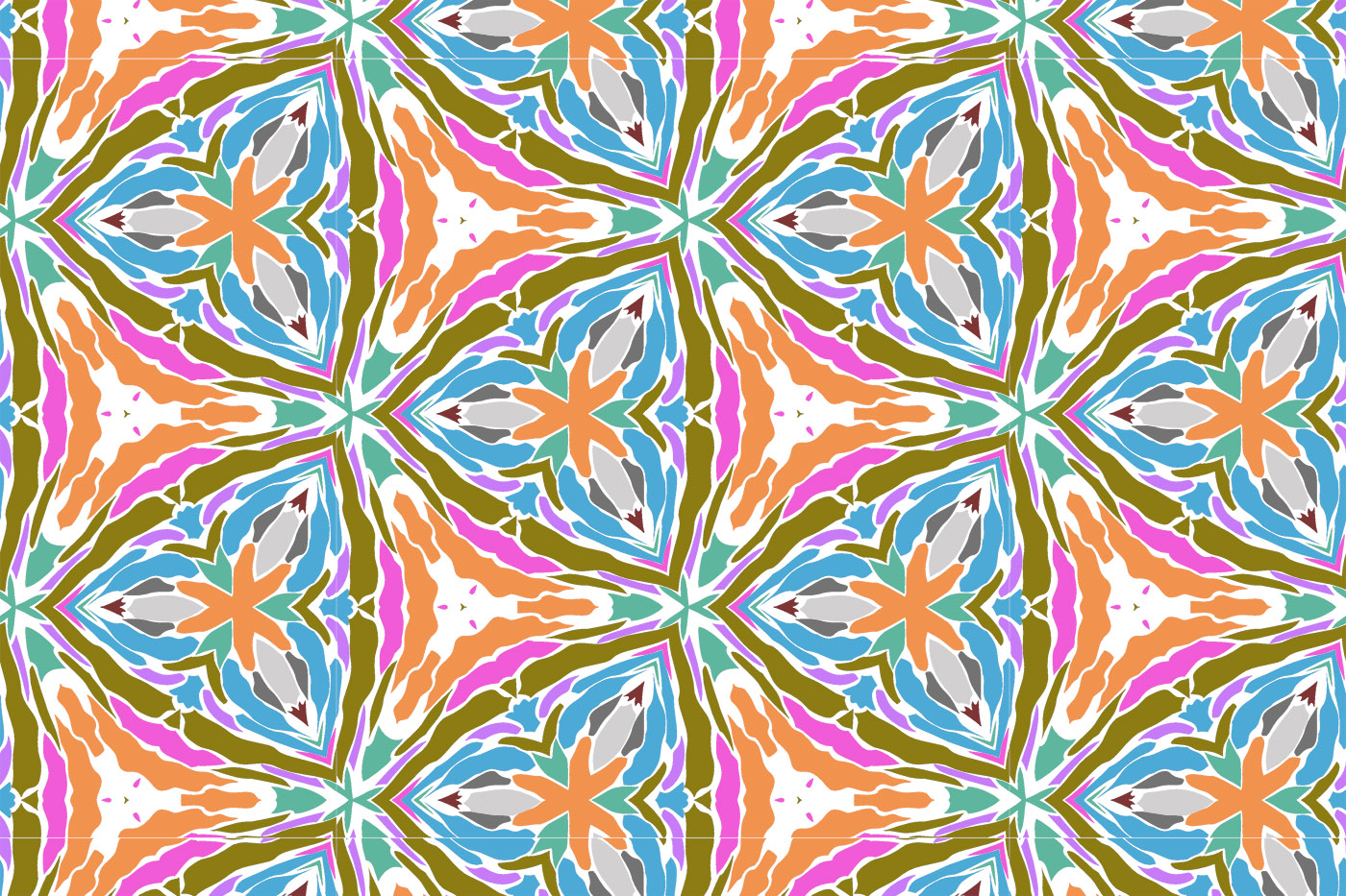 Modern Geometric Floral Seamless Pattern