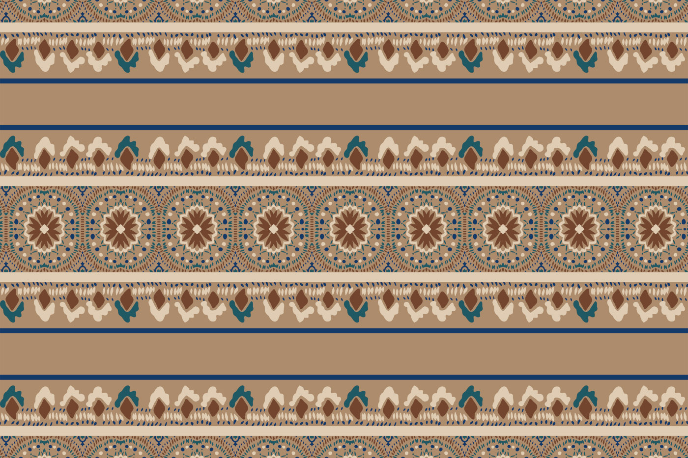 Traditional Floral Jaal & Border Seamless Textile Pattern Set