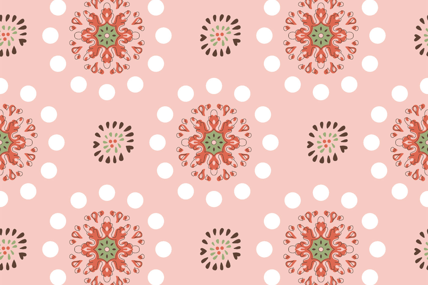 Decorative Mandala Polka Pattern