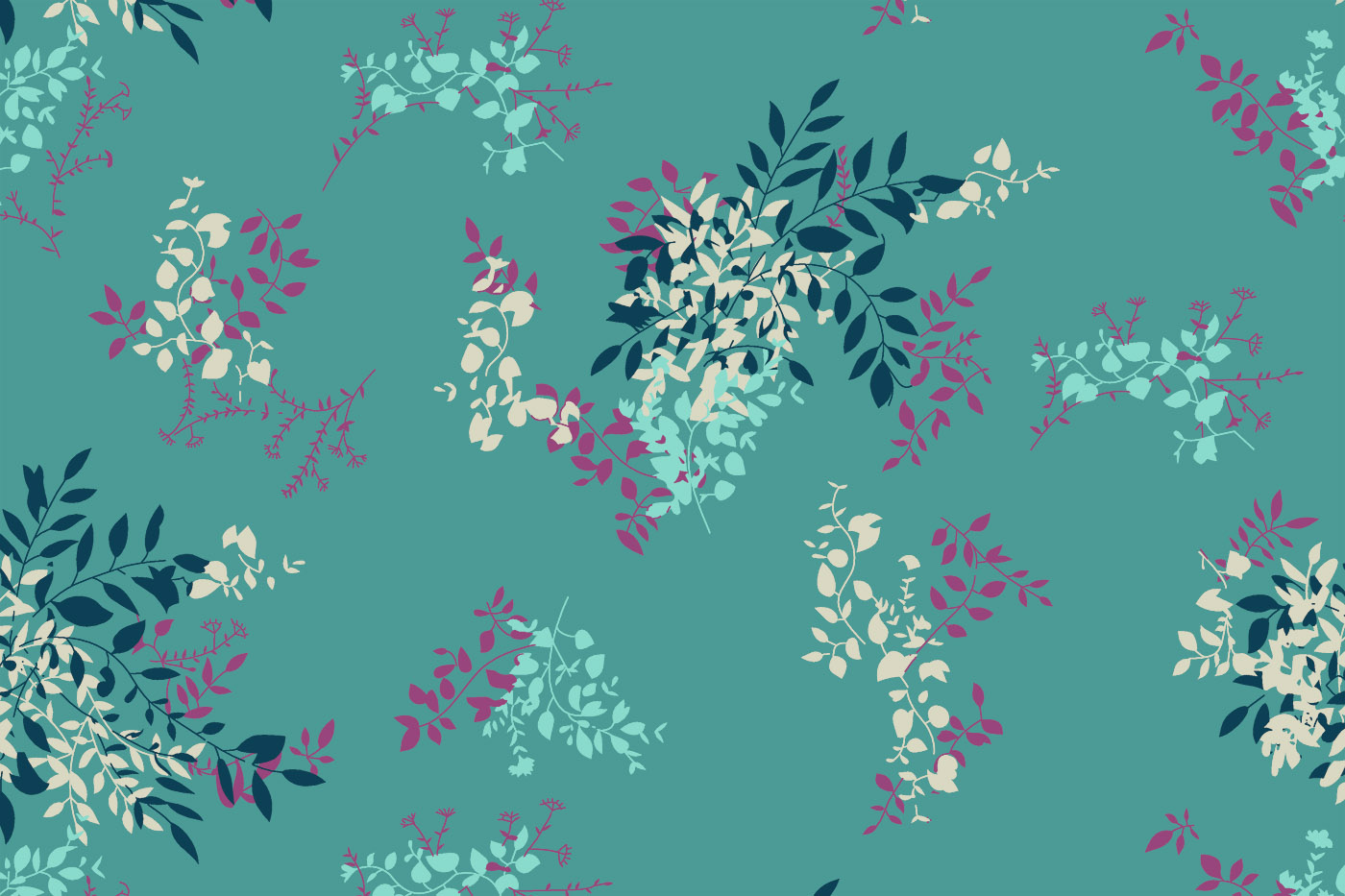 Modern Teal Botanical