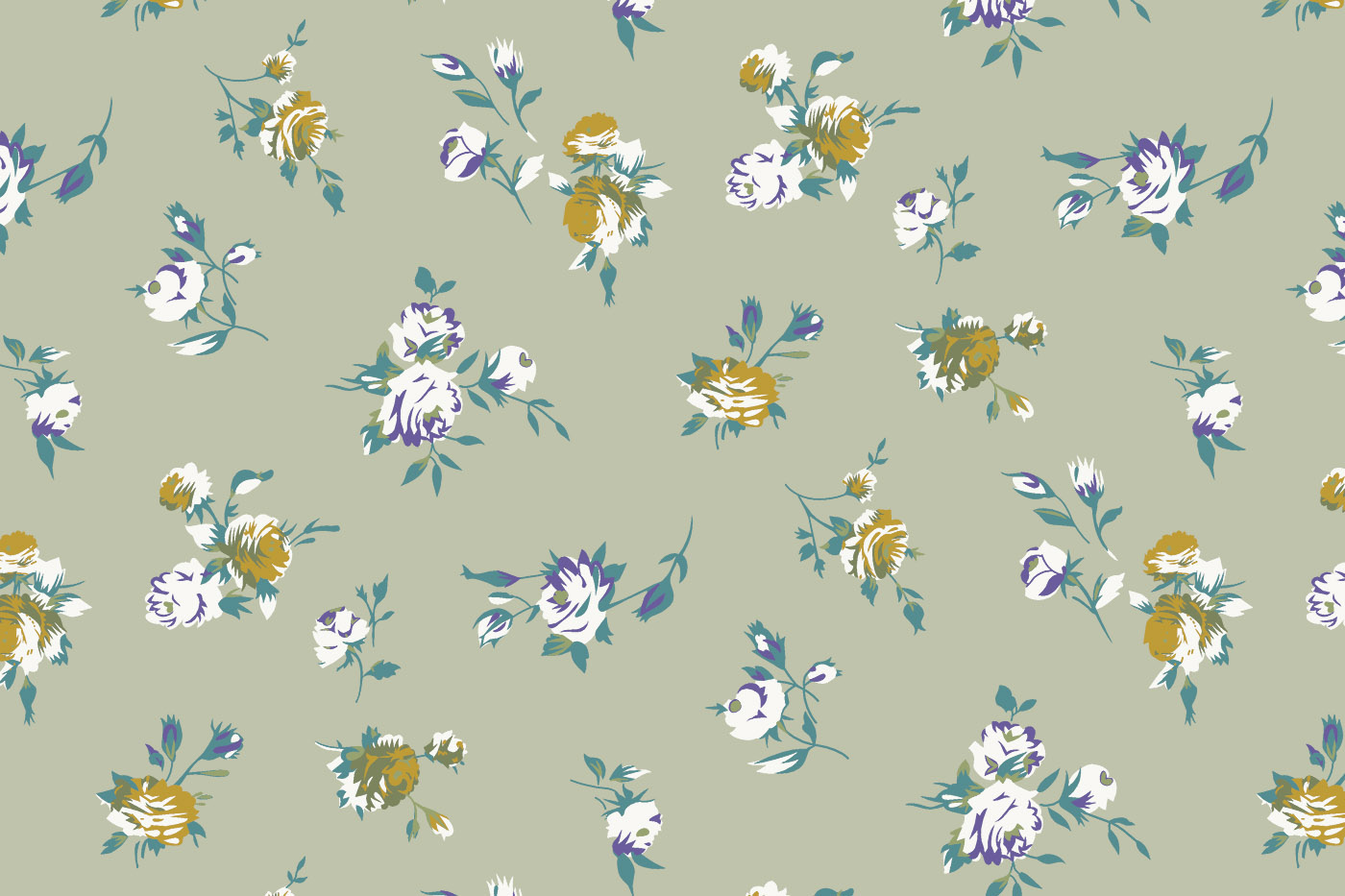 Sage Green Rose Clusters