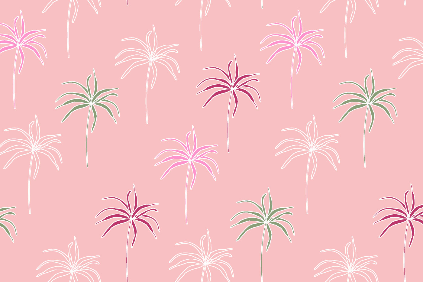 Pink Paradise Palm Trees