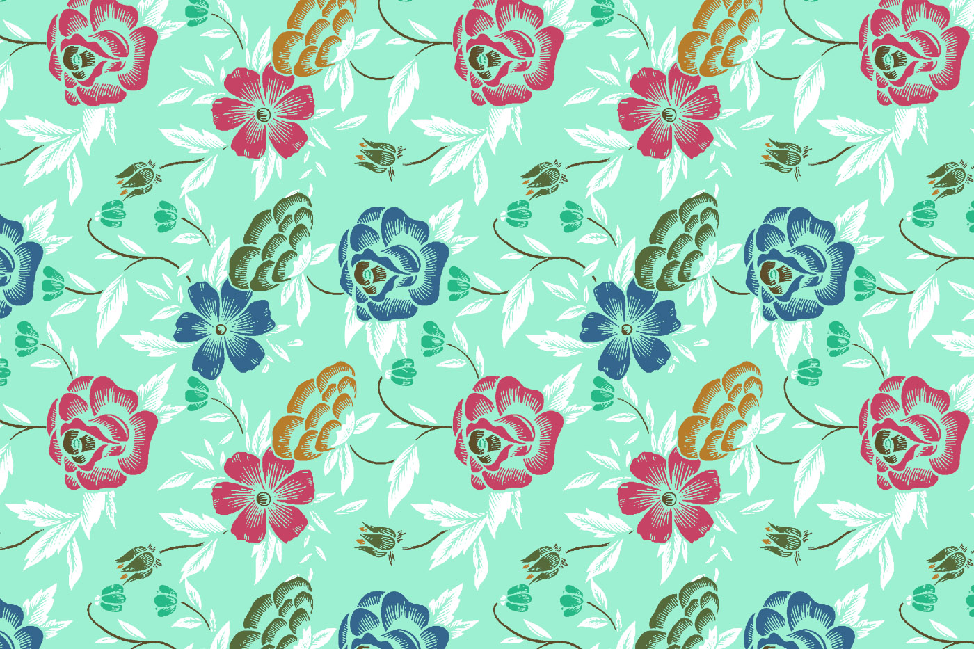 Vintage Floral Seamless Textile Pattern